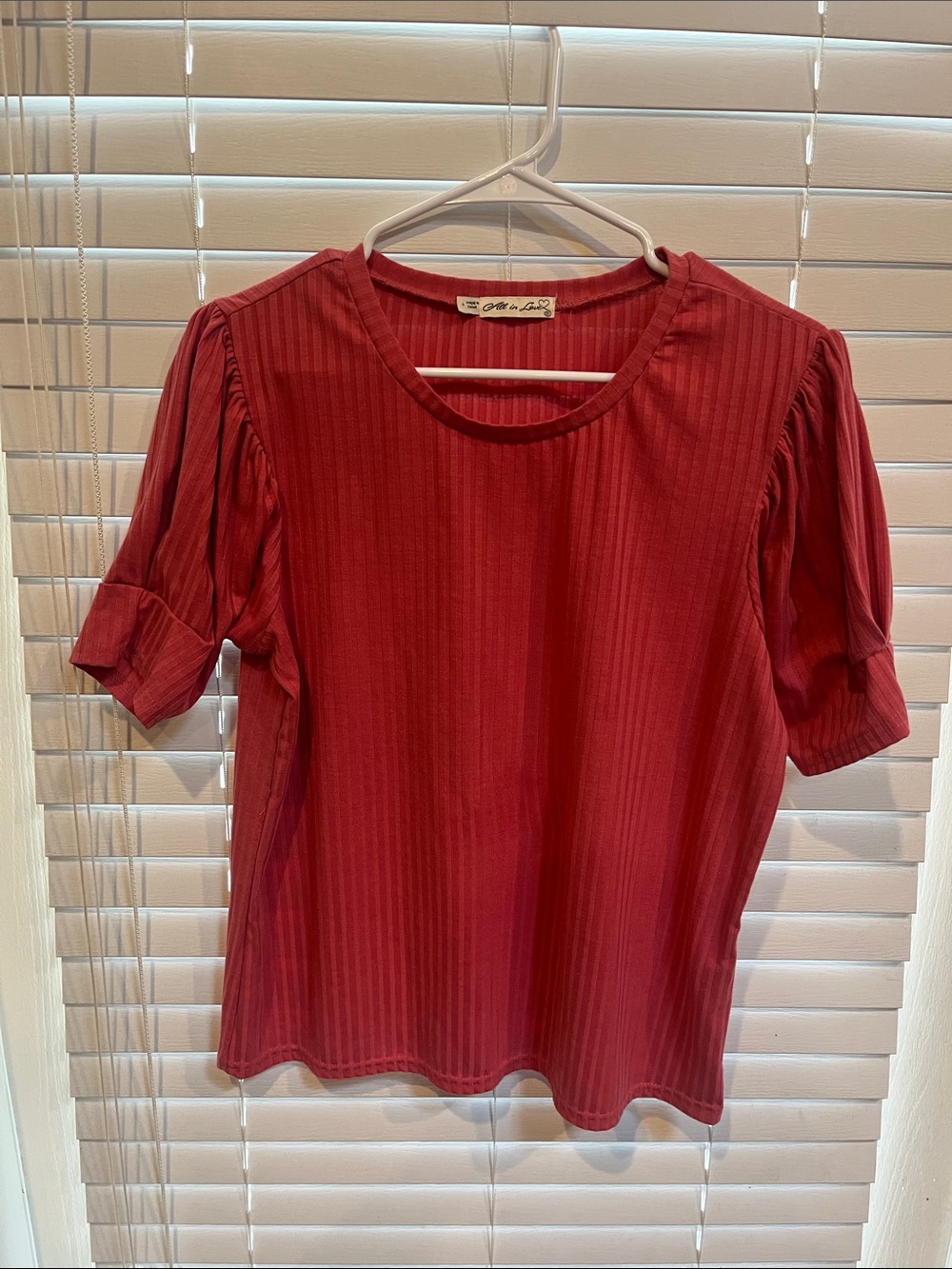 Wide-Rib Short Sleeve Top in Deep Red –
